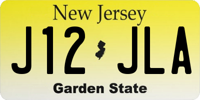 NJ license plate J12JLA