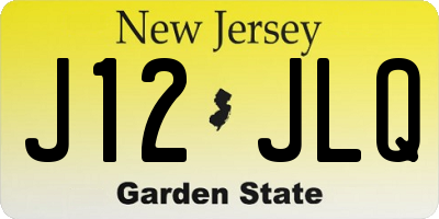 NJ license plate J12JLQ
