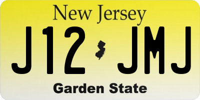 NJ license plate J12JMJ