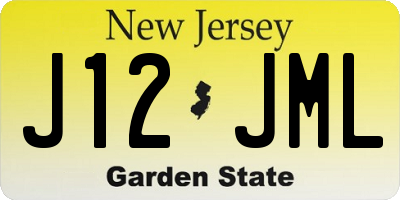 NJ license plate J12JML
