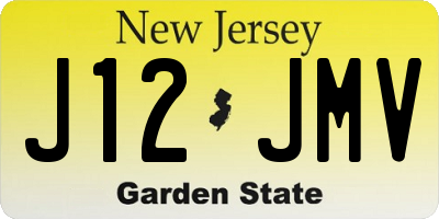 NJ license plate J12JMV
