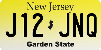 NJ license plate J12JNQ