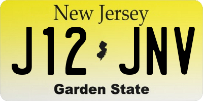 NJ license plate J12JNV