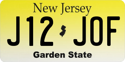 NJ license plate J12JOF