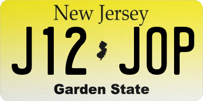 NJ license plate J12JOP