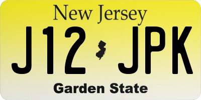 NJ license plate J12JPK