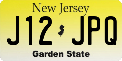 NJ license plate J12JPQ