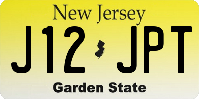 NJ license plate J12JPT