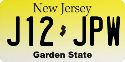 NJ license plate J12JPW