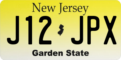 NJ license plate J12JPX