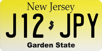 NJ license plate J12JPY