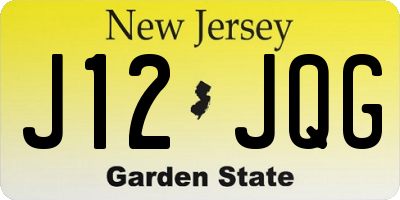 NJ license plate J12JQG