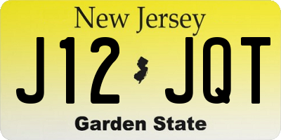 NJ license plate J12JQT
