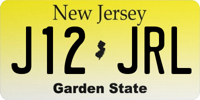NJ license plate J12JRL