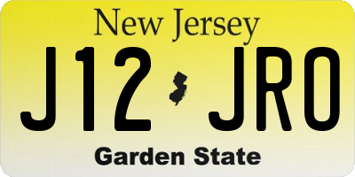 NJ license plate J12JRO