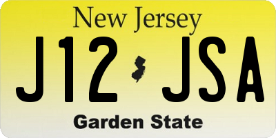 NJ license plate J12JSA