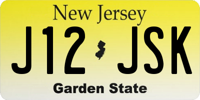NJ license plate J12JSK