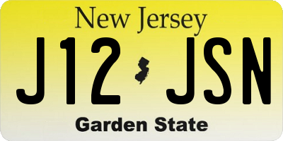 NJ license plate J12JSN