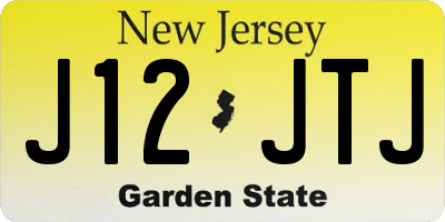 NJ license plate J12JTJ