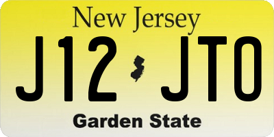 NJ license plate J12JTO
