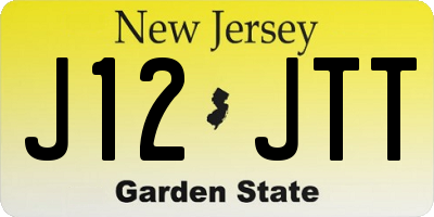 NJ license plate J12JTT