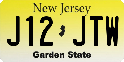 NJ license plate J12JTW