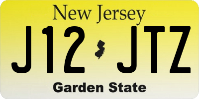 NJ license plate J12JTZ