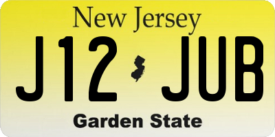 NJ license plate J12JUB