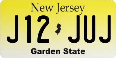 NJ license plate J12JUJ