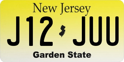 NJ license plate J12JUU