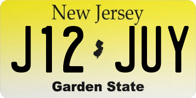 NJ license plate J12JUY
