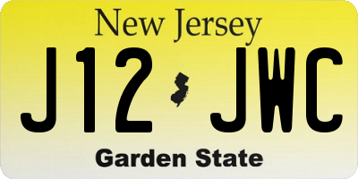 NJ license plate J12JWC