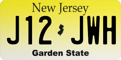 NJ license plate J12JWH