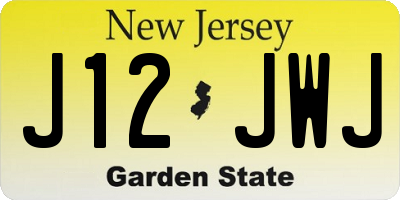 NJ license plate J12JWJ