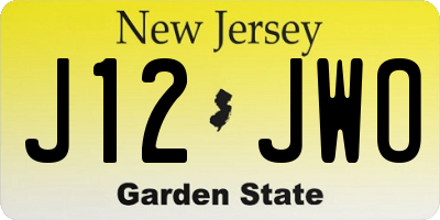 NJ license plate J12JWO