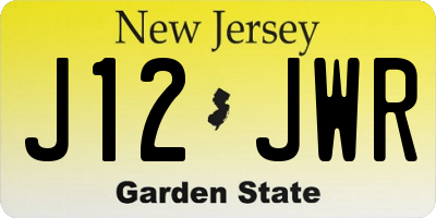 NJ license plate J12JWR