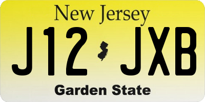 NJ license plate J12JXB