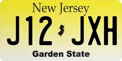 NJ license plate J12JXH