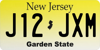 NJ license plate J12JXM