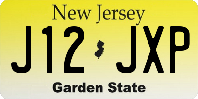 NJ license plate J12JXP