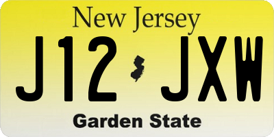 NJ license plate J12JXW