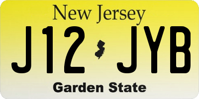 NJ license plate J12JYB