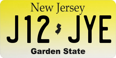 NJ license plate J12JYE