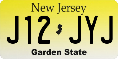 NJ license plate J12JYJ