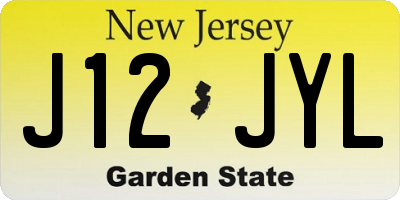 NJ license plate J12JYL