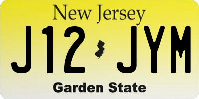 NJ license plate J12JYM