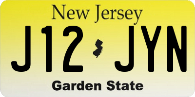 NJ license plate J12JYN