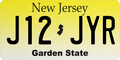 NJ license plate J12JYR