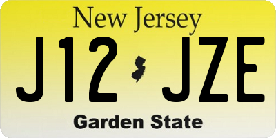 NJ license plate J12JZE