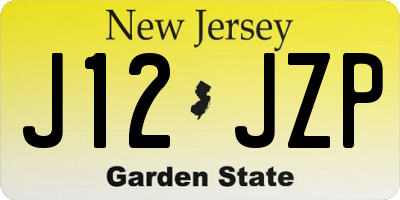 NJ license plate J12JZP